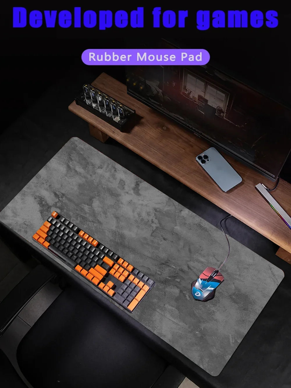 Gray Series XXL Extended Desk Mat